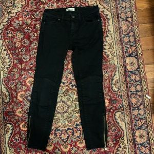 Madewell dark indigo skinny jean with quilted knees, size 27